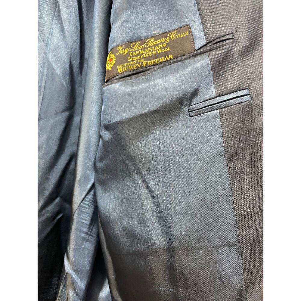 Hickey Freeman Tasmanian Super 130's Wool Double Breasted Coat Business Jacket - Picture 2 of 8